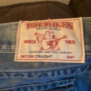 True religion blue with white stitching